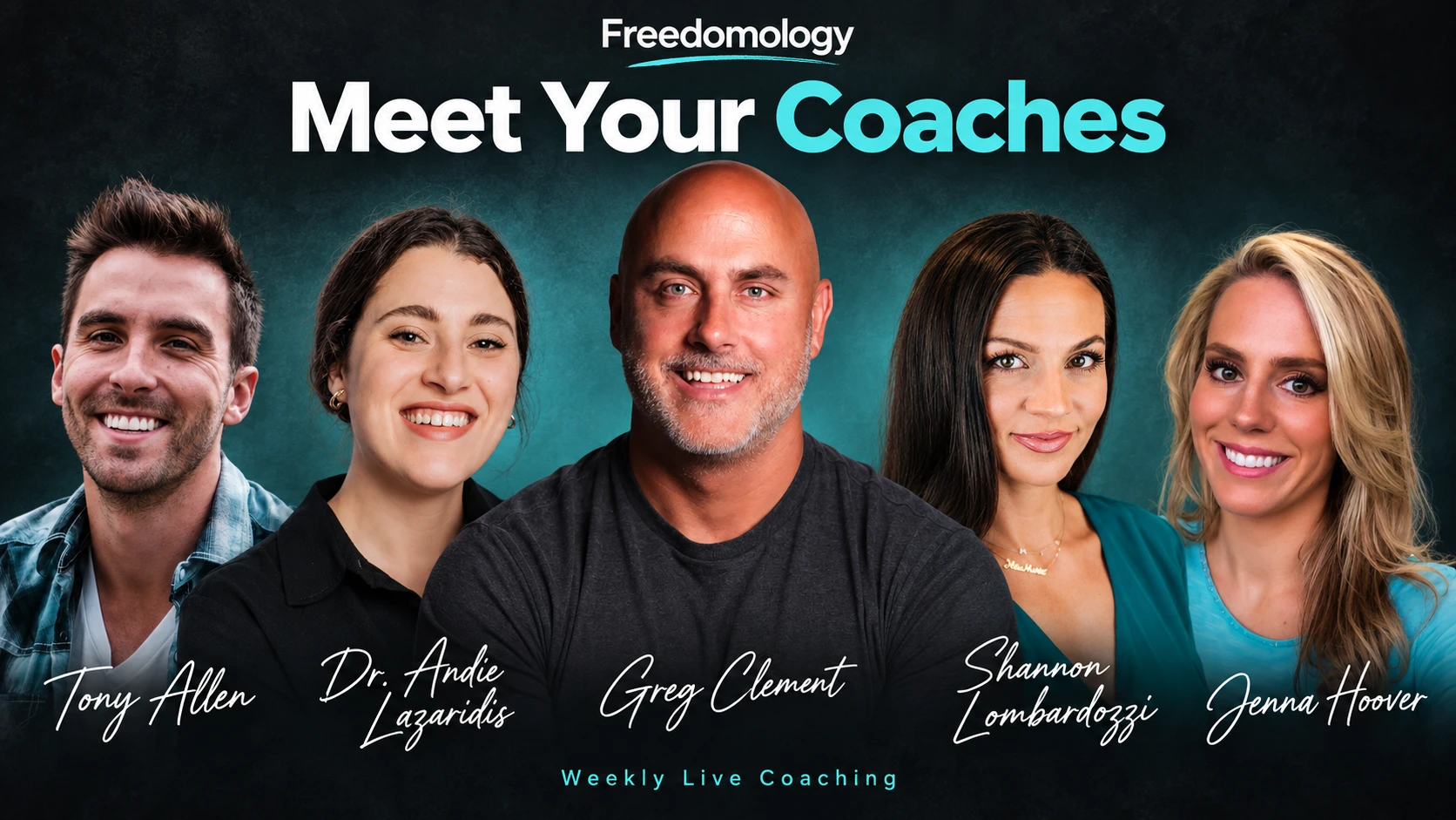 Meet your October H40 coaches: Tony Allen, Dr. Andie Lazaridis, Greg Clement, Shannon Lombardozzi and Jenna Hoover